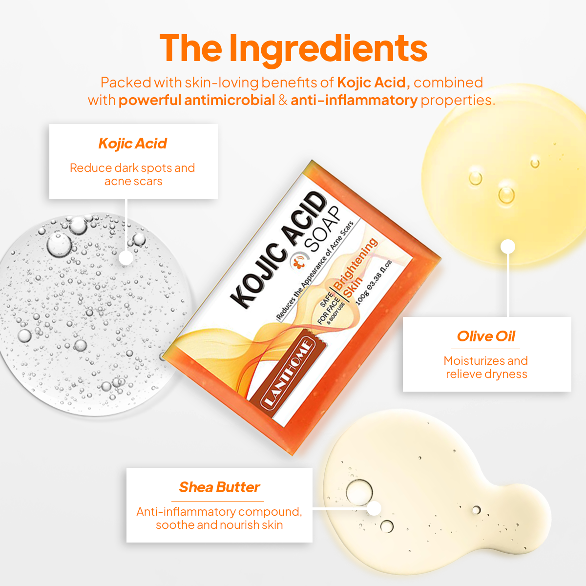 Ingredients of Kojic Acid Brightening Soap | Glo7 Skincare