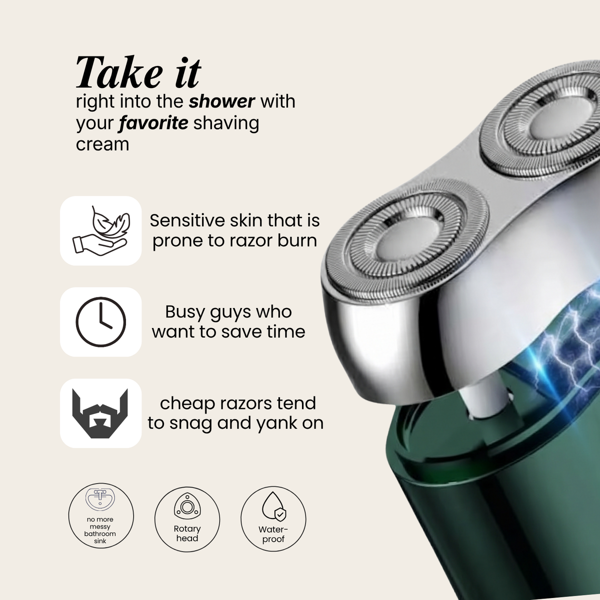 Glide Waterproof Electric Razor
