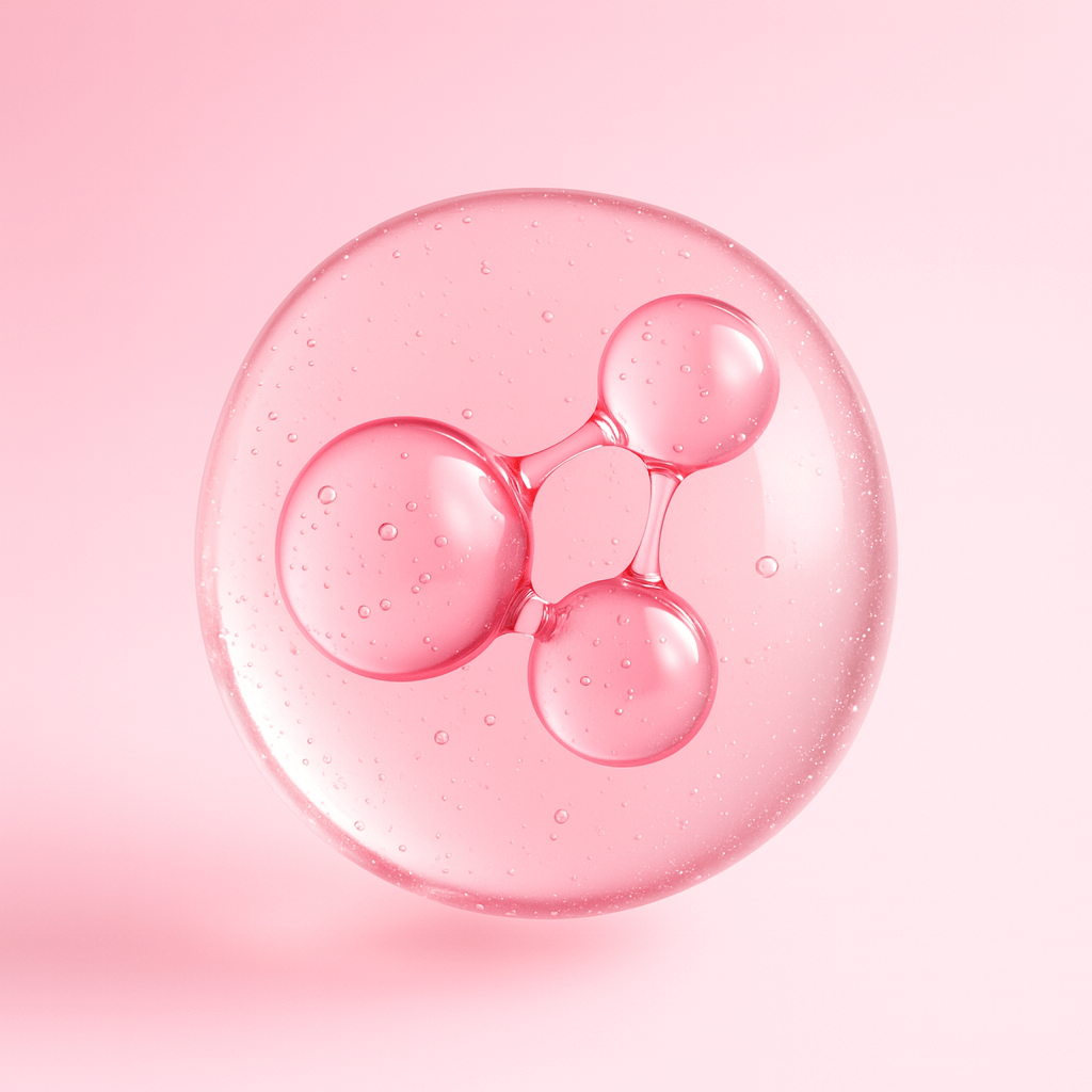Pink molecular structure on a pink background